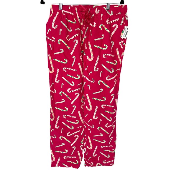 Old Navy Other - Old Navy Flannel Pajama PJ Pants Candy Cane Print Hot Pink Women's Medium NWT